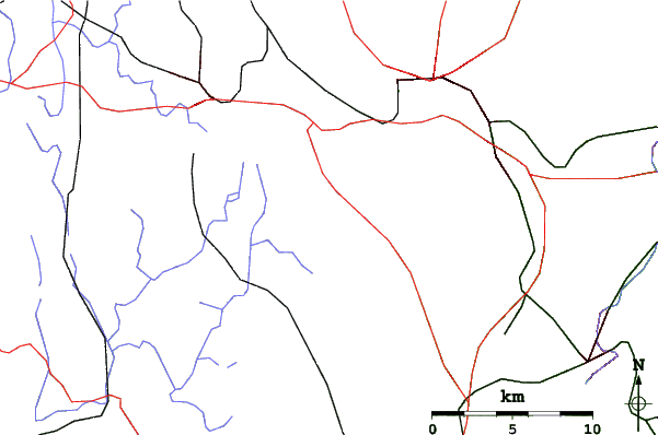 Roads and rivers close to Wachusett Mountain Ski Area