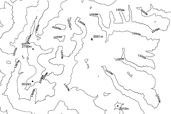 Whara Kea Chalet neighbourhood contours