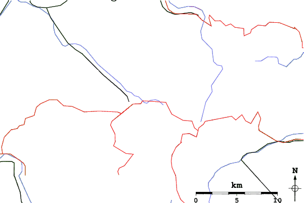 Roads and rivers close to Xonrupt Longemer (Le Poli)