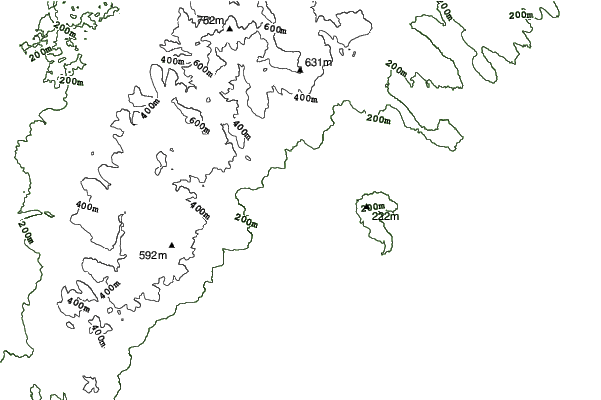 Zochova chata - Piesok neighbourhood contours