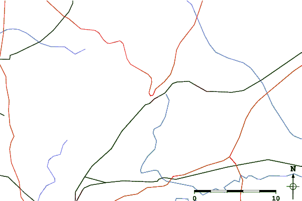Roads and rivers close to Zochova chata - Piesok